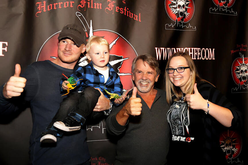 Tiedeman and family with Sean Cunningham (Director of Friday the 13th) at the NYC Horror Film Festival (2015)